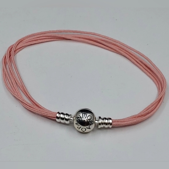 Pandora Pink Strand Bracelet with Silver Bead ALE 925 authentic 18 centimeters - Picture 4 of 4